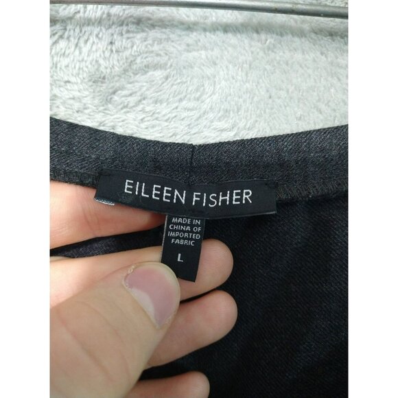 Eileen Fisher Pants Womens Large Gray Wool Crop Trouser Stretch Pull On Mid Rise - Picture 7 of 10
